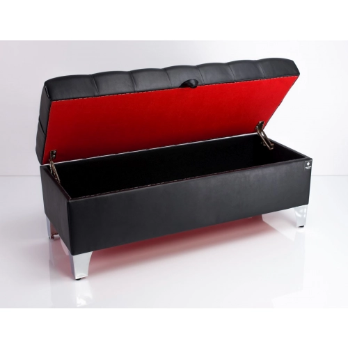Kufer Pikowany CHESTERFIELD Eko-Skóra Czarna / Model Q-5 Rozmiary od 50 cm do 200 cm